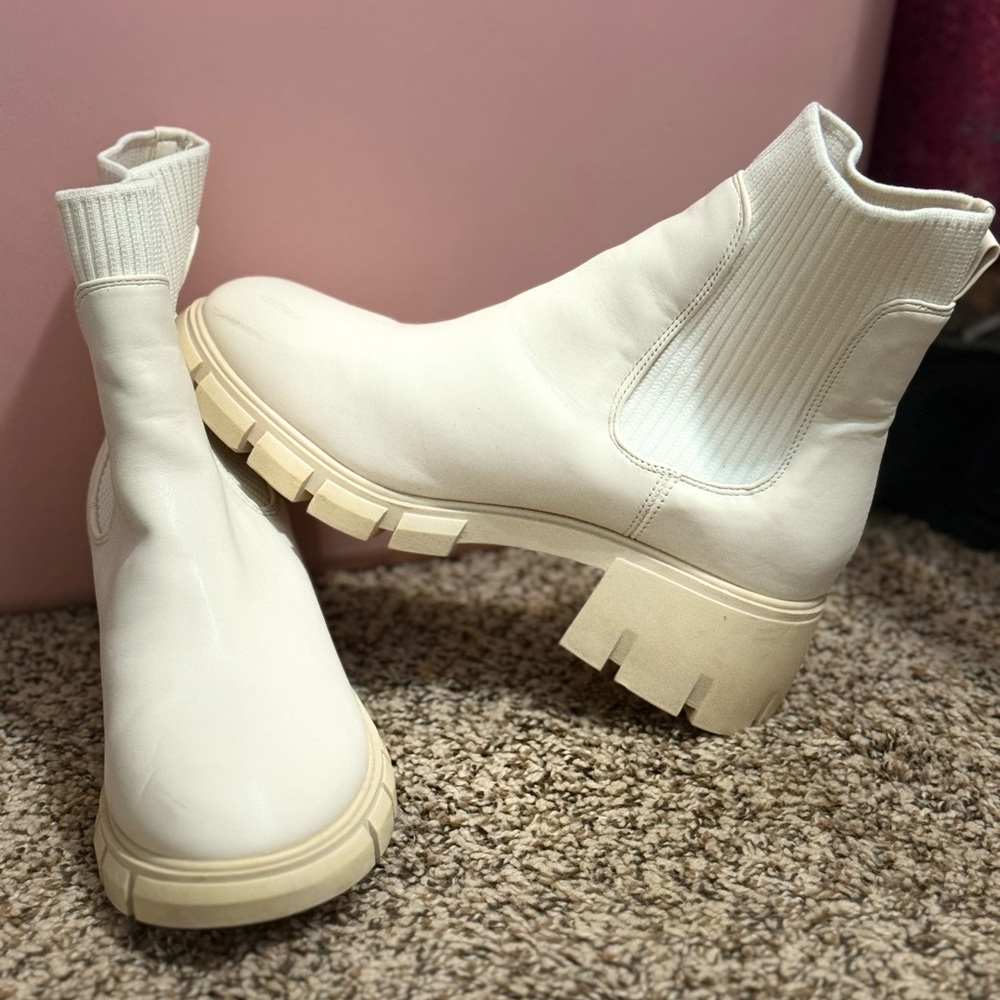 Elegant Cream Ankle Boots